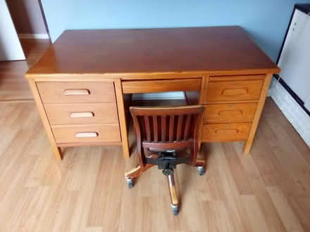 Photo of free Large Solid Wood Desk and chair (Sandy Hill) #1