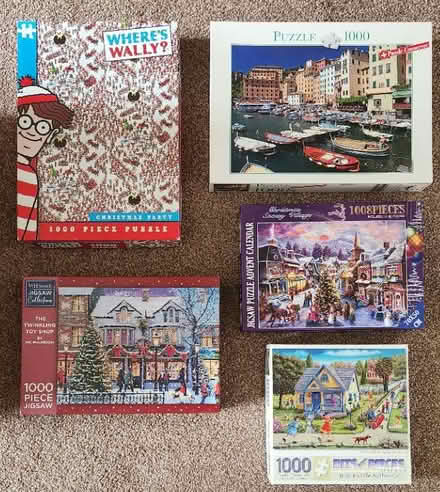 Photo of free 5 x 1000 piece Jigsaws (Great Hollands RG12) #1