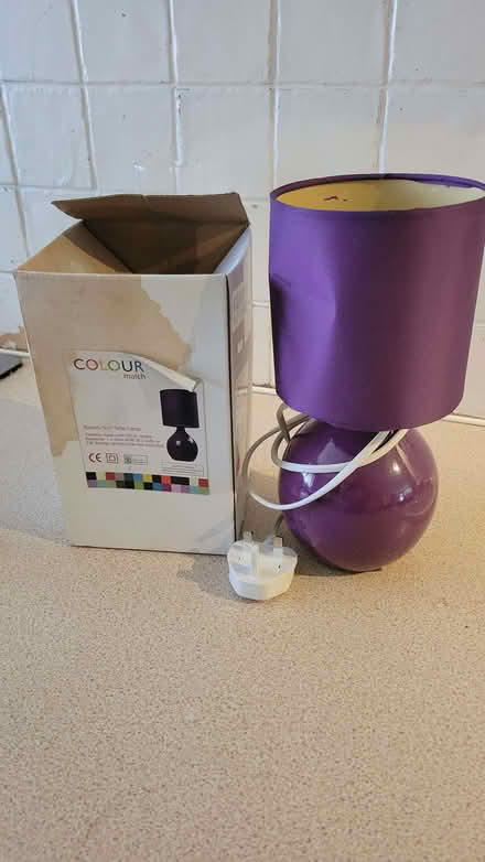 Photo of free Round Plum Table Lamp - working (Northcote Road SW11) #1