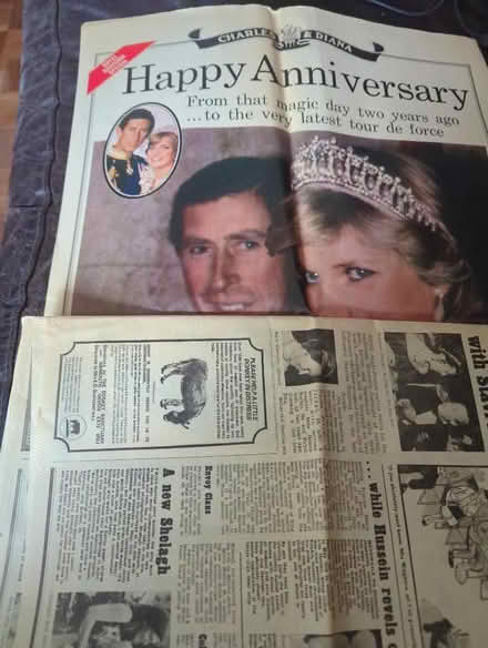 Photo of free Newspaper pages from July 83 Charles& Diana 2nd anniversary (Shippon OX13) #1
