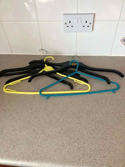 Photo of free 7 plastic clothes hangers (more available) (Wood Farm OX3) #1
