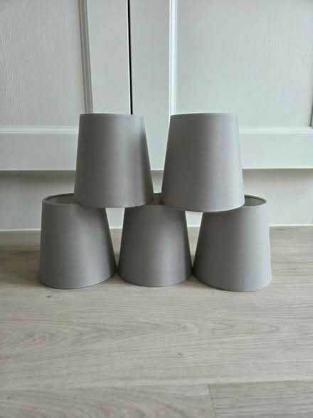 Photo of free 5 grey tapered lampshades (TF5 Admaston) #1