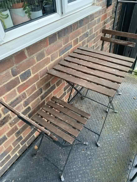 Photo of free Outside table + 2 chairs (by Clissold Park N16) #2