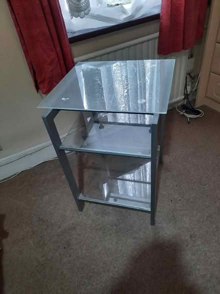 Photo of free Square glass TV or telephone table (Chadwell Heath RM6) #1