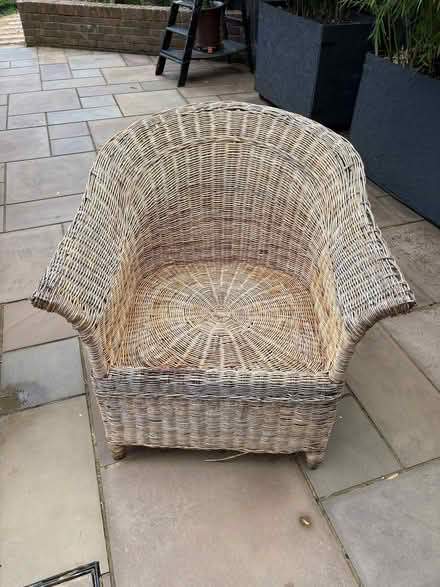 Photo of free 2 wicker garden chairs (Roffey RH12) #3