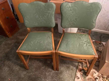 Photo of free Vintage Pair of dining room chairs (Shirley Warren SO16) #1