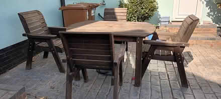 Photo of free wood patio table and chairs (Burntwood WS7) #1