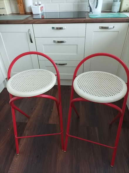 Photo of free Red and Cream Bar Stools (NR8 Taverham) #1