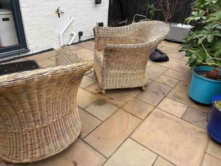 Photo of free 2 wicker garden chairs (Roffey RH12) #2