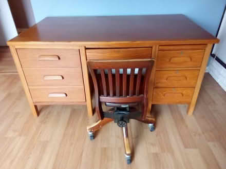 Photo of free Large Solid Wood Desk and chair (Sandy Hill) #2