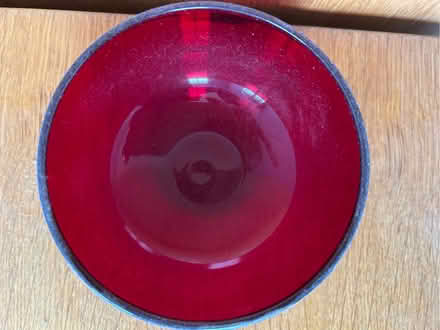 Photo of free Red glass bowl (Barkham RG41) #2