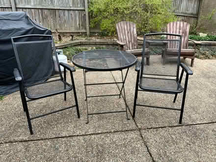 Photo of free Table and 2 folding chairs- outdoor (Mantua) #1