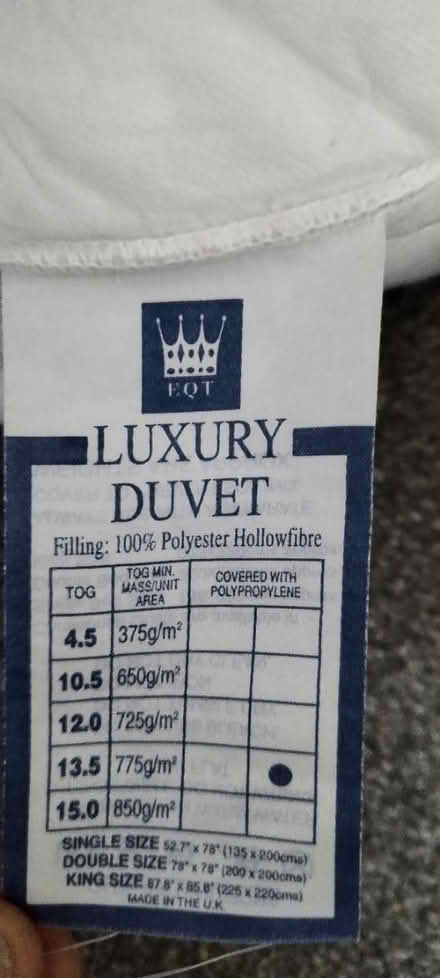 Photo of free King size duvet (Kingsway Bath) #2