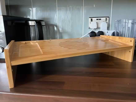 Photo of free Wooden Laptop stand with phone space and cable management (Greaves LA1) #2