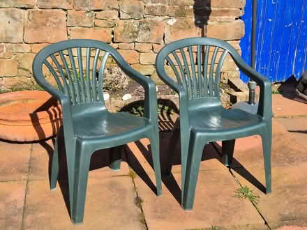 Photo of free Pair of Plastic Garden Chairs (Penrith CA11) #1