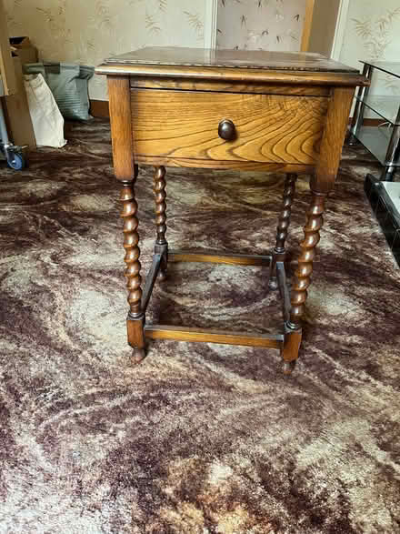 Photo of free Vintage small table with drawer barely twist legs (Shirley Warren SO16) #1