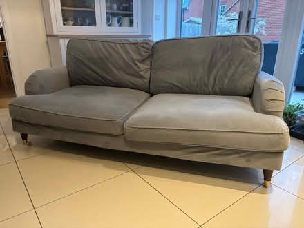 Photo of free Grey velvet 3 seater sofa (Buckingham MK18) #1