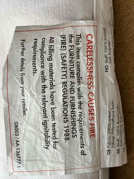 Photo of free White seat cushions (St Stephens AL3) #3