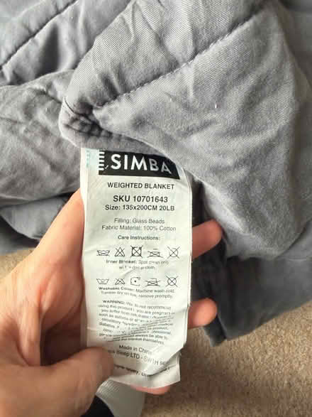 Photo of free Simba weighted blanket (CR0) #2