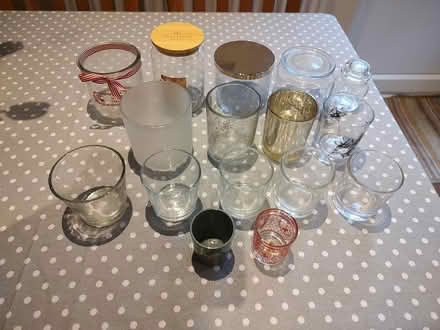 Photo of free Empty glass candle glasses and jars (Tilekiln TN38) #1