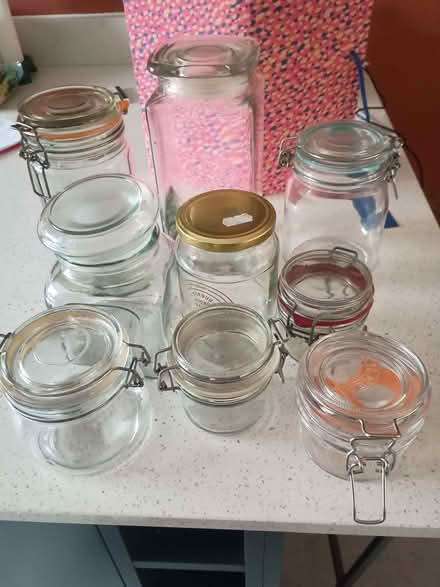 Photo of free 9 x Glass Storage Jars (Standish GL10) #1