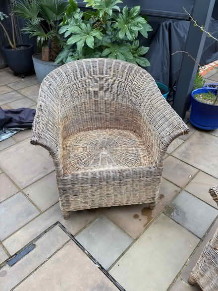 Photo of free 2 wicker garden chairs (Roffey RH12) #4