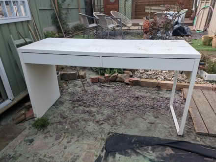 Photo of free White IKEA desk (stored in shed) (Stanton CH63) #1