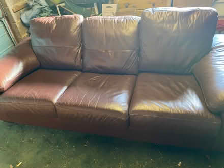 Photo of free 3 seater leather settee (Thornhill WF12) #1