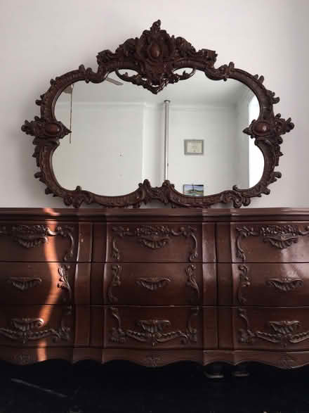 Photo of free Large wooden dresser w/mirror (Washington Heights) #2