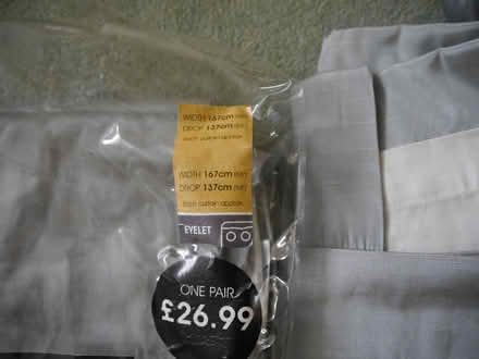 Photo of free Pair Grey of Curtains 167 cm width, 137 cm drop (Purley on Thames RG31) #2