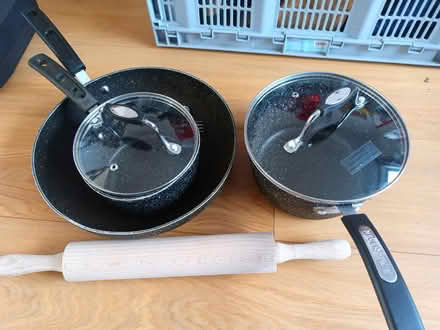 Photo of free Wok, saucepans and rolling pin (Stannington S6) #1
