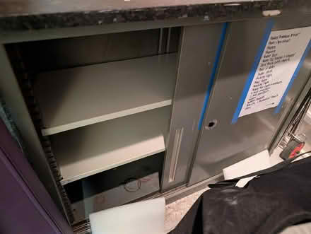 Photo of free Sliding door metal cabinet (Somerville (Brickbottom)) #1