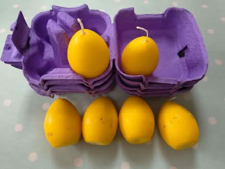 Photo of free Unused, old, egg-shaped yellow candles. Easter. (Risinghurst OX3) #2