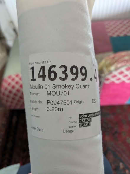 Photo of free Roll of grey patterned curtain fabric (Treuddyn CH7) #1