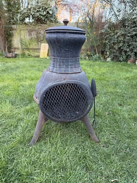 Photo of free La Hacienda Steel Squat Pewter Effect Chiminea (Kingsthorpe NN2) #1