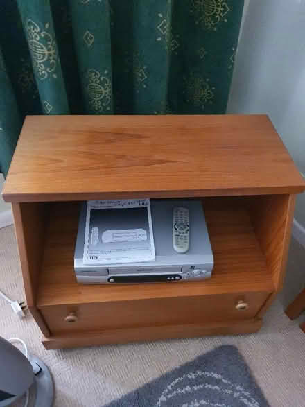 Photo of free Teak TV unit with drawer. (Congleton CW12) #1