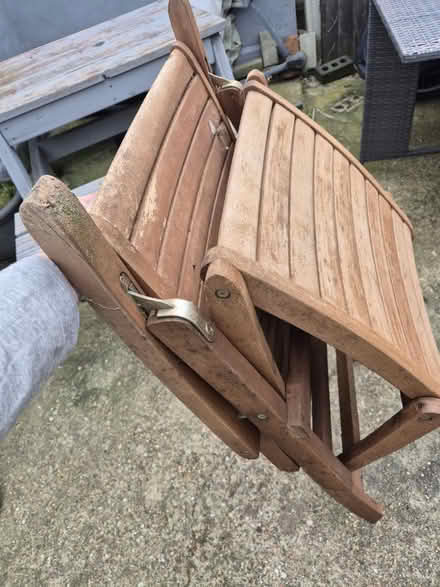 Photo of free Wooden garden recliner chair (Medway/kent) #2