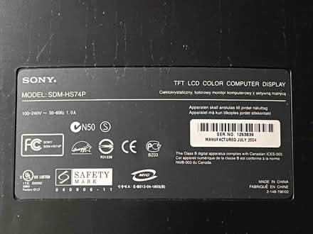 Photo of free Sony SDM-HS74P Computer Display (BR6) #3