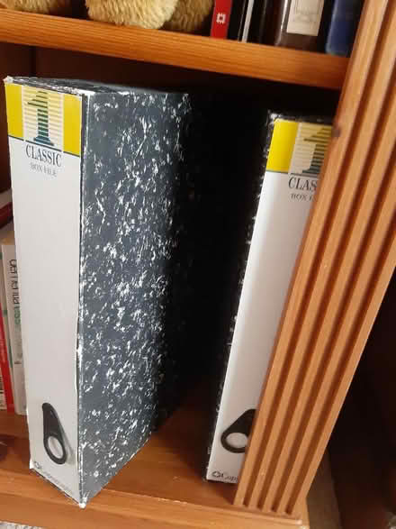 Photo of Box folders, to hold A4 plastic wallets. (Whitemoor NG8) #1