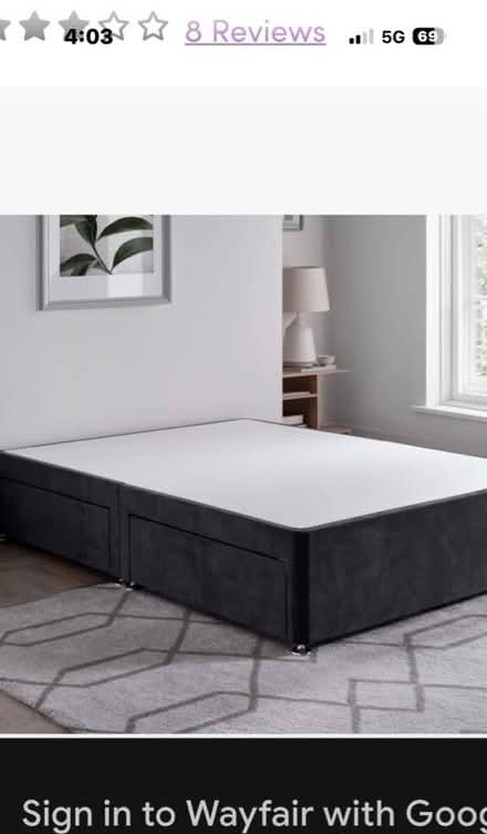 Photo of free Small double black velvet divan (Stevenage SG1) #1