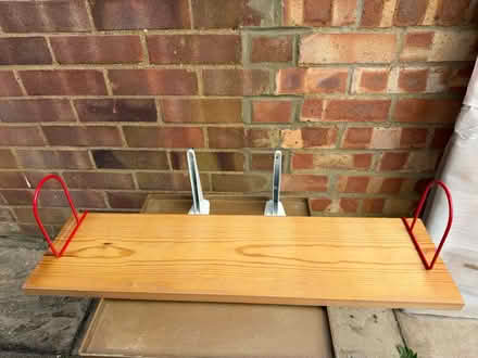Photo of free Wooden shelf & white shelf support (Hitchin SG4) #1
