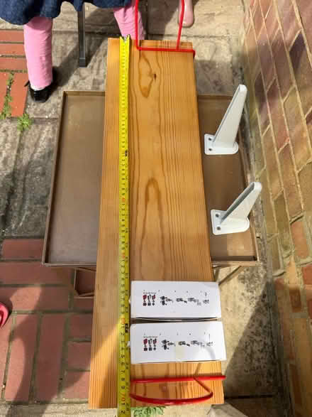 Photo of free Wooden shelf & white shelf support (Hitchin SG4) #3