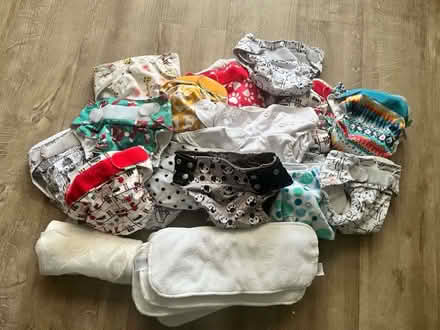 Photo of free 18 reusable nappies + liners (Totley - S17) #1