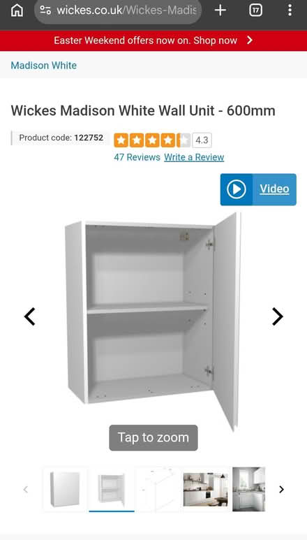 Photo of free Wall unit Madison 600mm. White (Lewes (near Prison)) #2