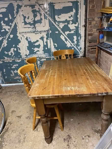 Photo of free Wooden Table with four chairs (Saltdean) #2