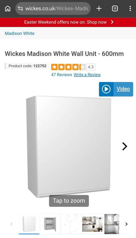 Photo of free Wall unit Madison 600mm. White (Lewes (near Prison)) #1