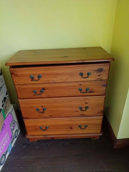 Photo of free (Damaged) Pine chest of drawers (Normanton Springs S12) #1