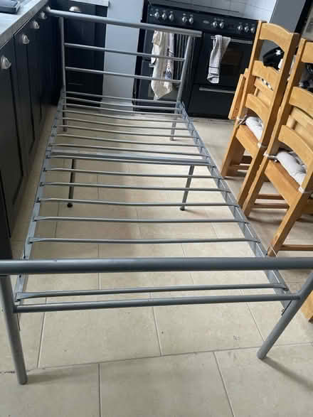 Photo of free Grey metal single bed frame (Whitefield (M45)) #3