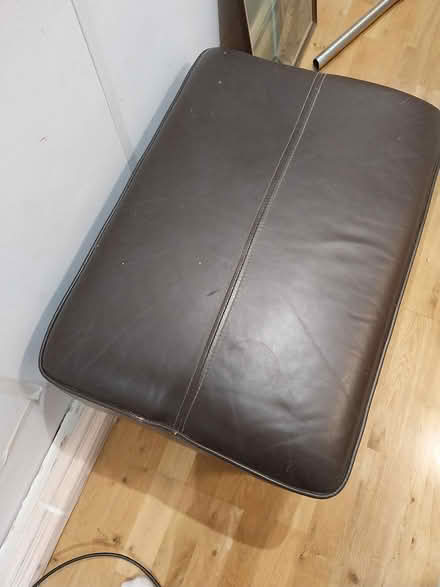 Photo of free Brown leather pouffe (Leytonstone, E11) #4