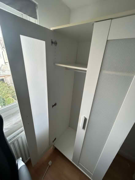 Photo of free White Wardrobe & Shelving Unit (kingston upon thames, KT2) #1